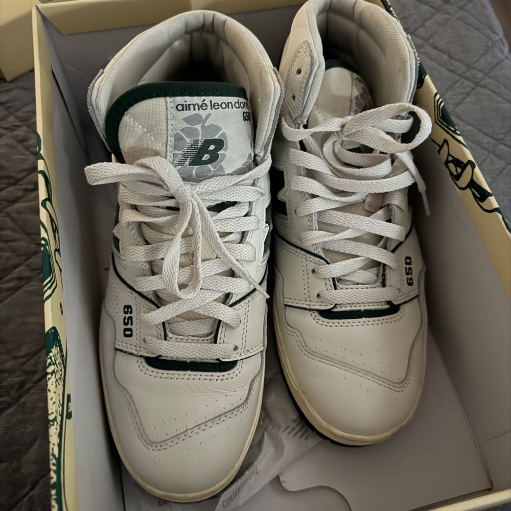 New Balance 650 White and Green Men's Shoes